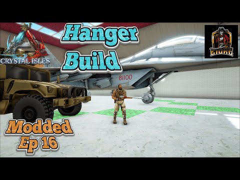 Building A Jungle Island Military Hanger | RR Building Parts Mod | Ark: Crystal Isles Modded Ep 16