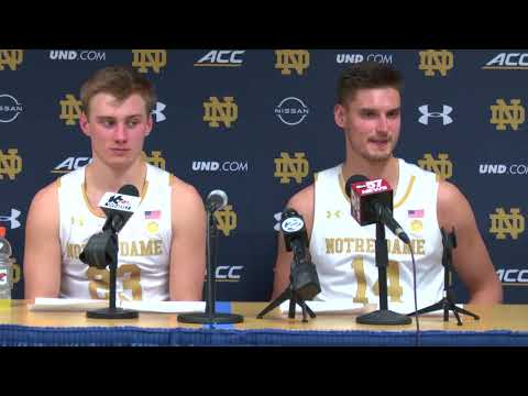 @NDMBB | Dane Goodwin & Nate Laszewski Press Conference - North Carolina (1.5.22)