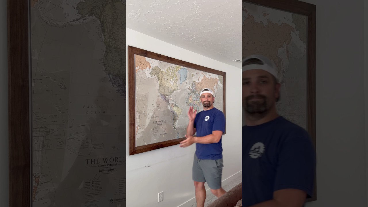 Building a large frame for this map. #pictureframe #diypictureframe #woodworking #diyframe