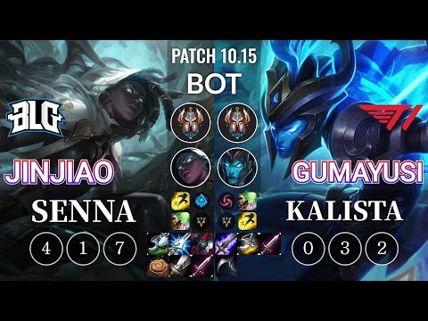 BLG Jinjiao Senna vs T1 Gumayusi Kalista Bot - KR Patch 10.15