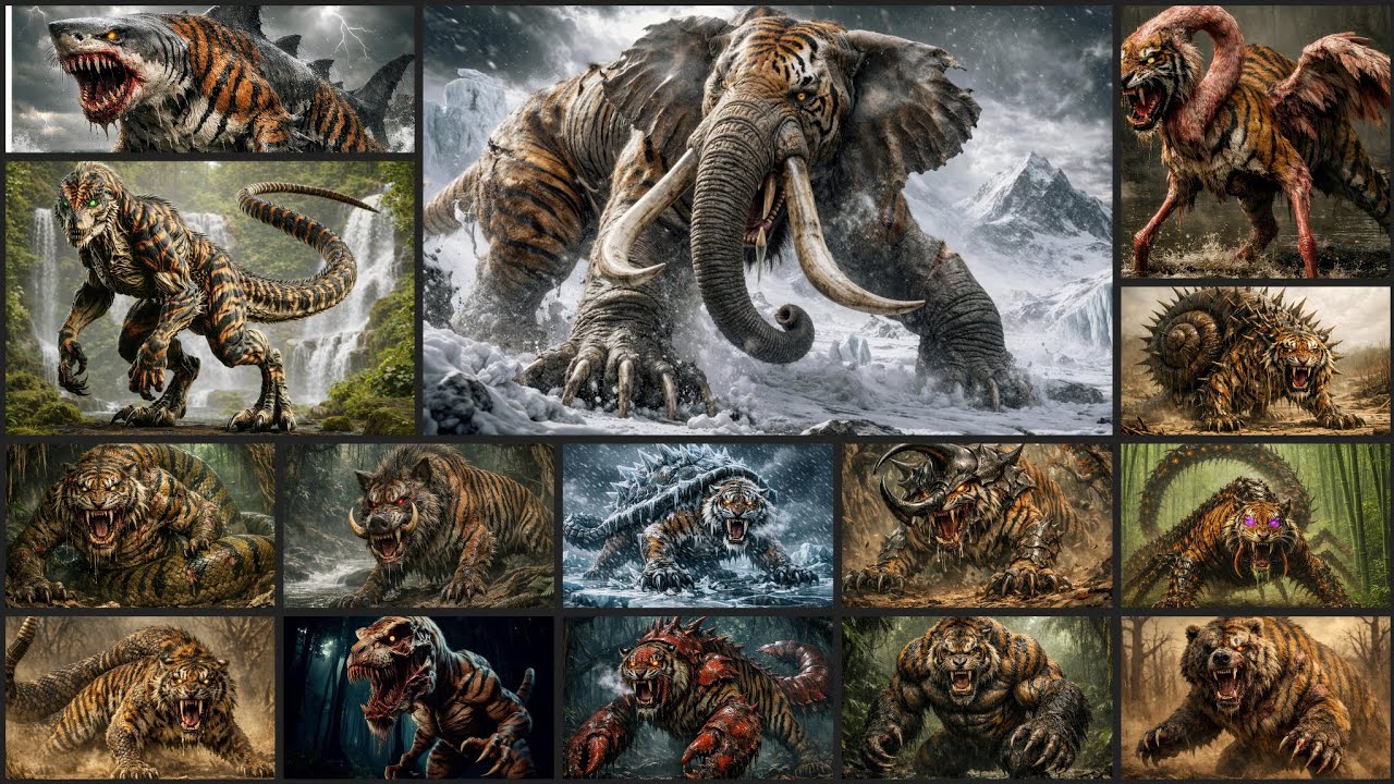 Tiger Hybrid Creations: Merging Species 🐯 #hybridanimals #merging #creatures