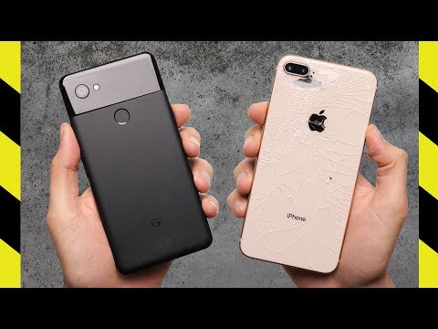 Google Pixel 2 XL vs iPhone 8 Plus si sfidano in un drop test Google Pixel 2 XL vs iPhone 8 Plus si sfidano in un drop test