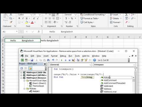 Data Correction!! Remove extra space by Excel VBA (এক্সেল VBA দিয়ে এক্সট্রা Space রিমুভ করুন।)