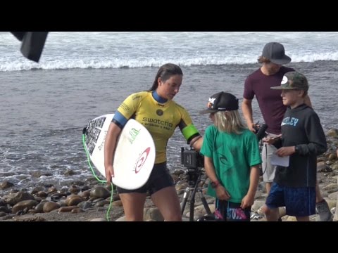 Tyler Wright surfs against Bethany Hamilton at Trestles