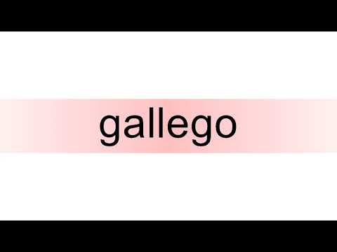 How to pronounce gallego