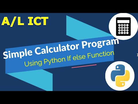 A/L ICT | Calculator Using Python | If else Condition