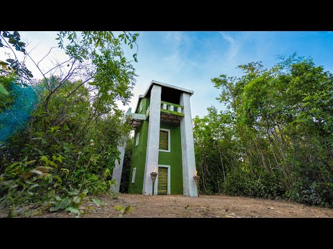 Build The Most Beautiful Three Story House Using Mud and Bamboo