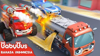 Download lagu Truk Tanker Bocor Minyak!  | 🚒🚓Tim Penyelamat  | Lagu Anak-anak | BabyBus Bahasa Indonesia mp3