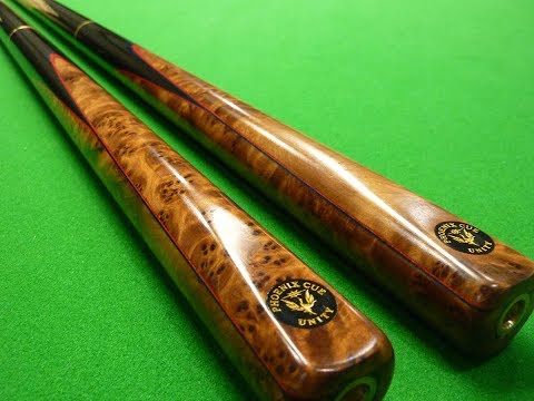 3/4 Phoenix Unity 46 Hand spliced snooker cue with Thuya Burr