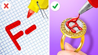 LAZY SCHOOL HACKS || 3D Pen vs. Hot Glue! Amazing Tricks to Make Your Life Easier by 123 GO! SCHOOL