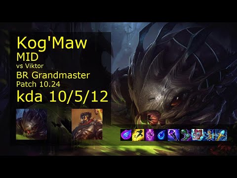 Kog'Maw Mid vs Viktor - BR Grandmaster 10/5/12 Patch 10.24 Gameplay