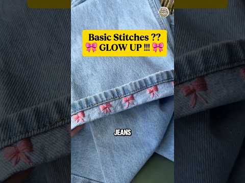 🎀 No Fancy skill| How to embroidery Bow on Jeans in minutes