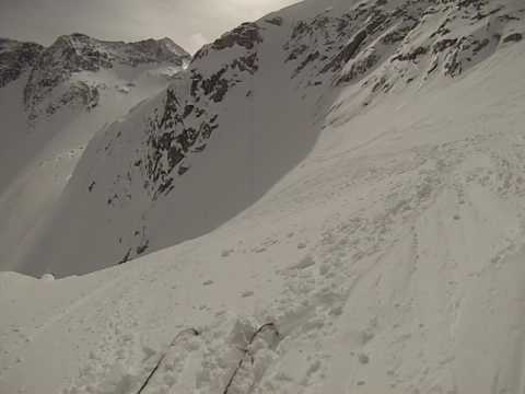 Boarding Down a Super Steep Chute. Jimmy Vlachos @ Whistler Blackcomb 2017