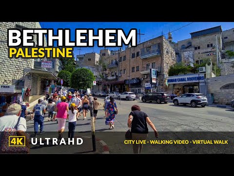 4K Belém Palestina ❤️ Passeio a pé - Igreja da Natividade - Local de nascimento de Jesus