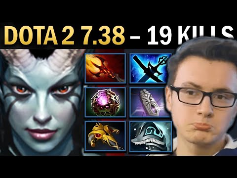 Queen of Pain Gameplay Miracle with 19 Kills and Shivas - Dota 7.38