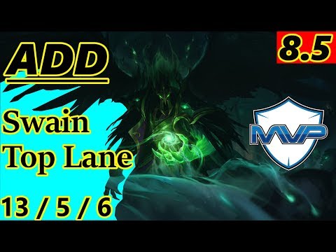 ADD as Swain VS Vladimir Top Lane - S8 Patch 8.5 - Full Gameplay