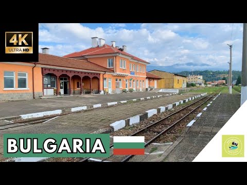 [4K HDR] Walking Tour Of Bulgaria's Dobrinishte, Bansko, And Razlog Train & Bus Stations 🇧🇬 Captions