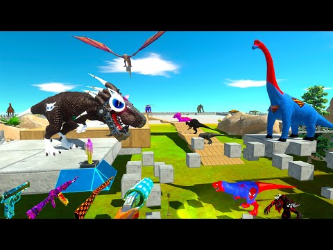 FPS PERSPECTIVE & CARTOON CAT T-REX RESCUE MISSION - Animal Revolt Battle Simulator