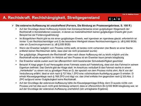 Vertiefung ZPO Erkenntnisverfahren – Folge 03 (§ 325 Abs. 2 ZPO; Drittwirkung der Rechtskraft)