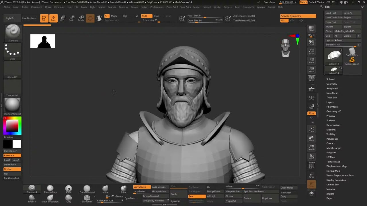 Warrior Portrait Sculpting In Zbrush