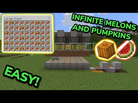 SIMPLE 1.21 AUTOMATIC MELON AND PUMPKIN FARM TUTORIAL in Minecraft Bedrock (MCPE/Xbox/PS/Switch/PC)
