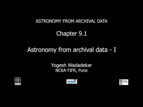Chapter 9.1 Astronomy from archival data  - I