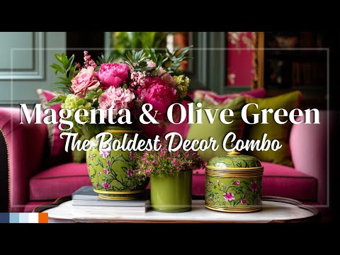 Magenta & Olive Green: The Most Popular Bold Combo in Colorful Maximalist Small Apartments