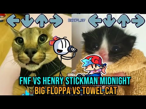 MIDNIGHT BUT BIG FLOPPA VS TOWEL CAT - Friday Night Funkin' Custom Animation Vs Henry Stickmin