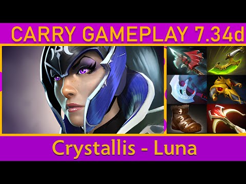 💰Crystallis Luna 1000+ GPM! Carry Gameplay - Dota 2 Top MMR