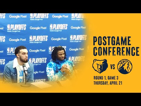 Tyus Jones & Ja Morant postgame 4.21.22