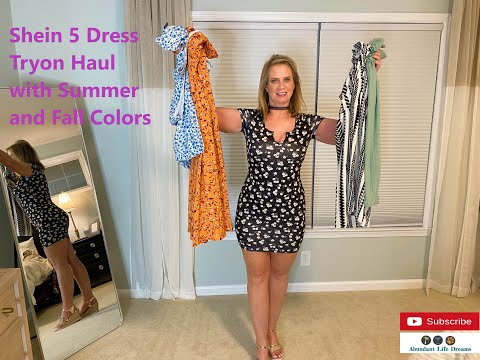 Shein 5 Sun dress Tryon haul for summer Fall with Body...