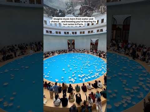 Installation by French artist Céleste Boursier-Mougenot inside the dome of the Bourse de Commerce.