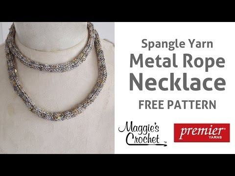 Spangle Metal Rope Necklace Free Crochet Pattern - Right Handed