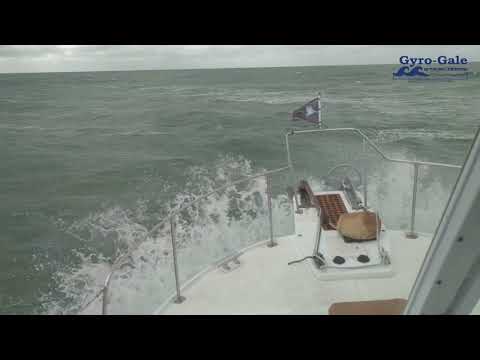 Air Powered Active Fin Stabilizers Working Very Hard in Rough Waters