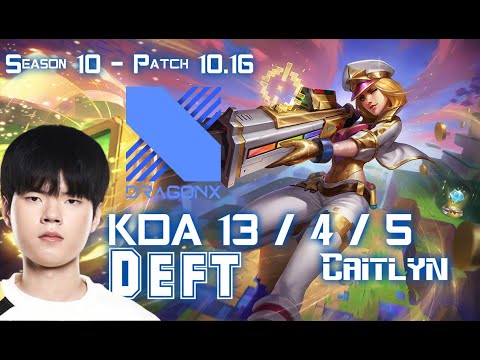 DRX Deft CAITLYN vs DRAVEN ADC - Patch 10.16 KR Ranked