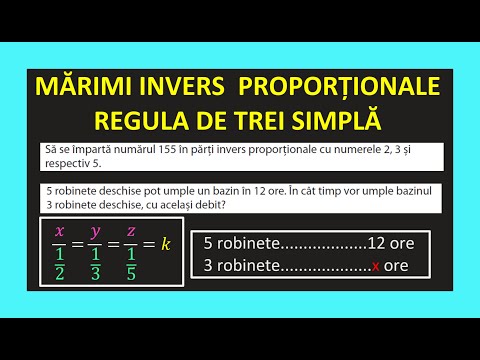 MARIMI INVERS PROPORTIONALE MATEMATICA CLASA 6 EXERCITII RAPOARTE PROPORTII REGULA DE TREI SIMPLA