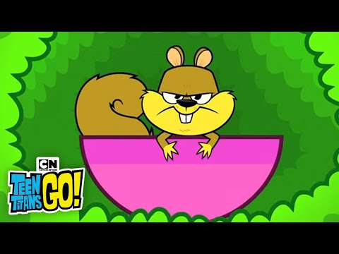 【アニメで英語】ティーン・タイタンズ　ナッツを巡ってリスとバトル　（Squirrel Revenge Fantasies I Teen Titans Go I Cartoon Network）