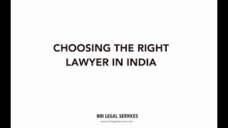Watch this!!! Before you hire any lawyer in India