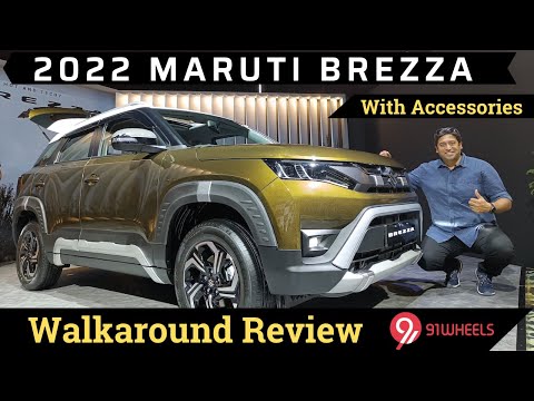 2022 Maruti Brezza Walkaround Review with Accessories || First Look at Terrascape ZXi Petrol