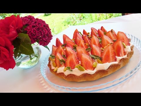 чизкейк с клубникой и мятой