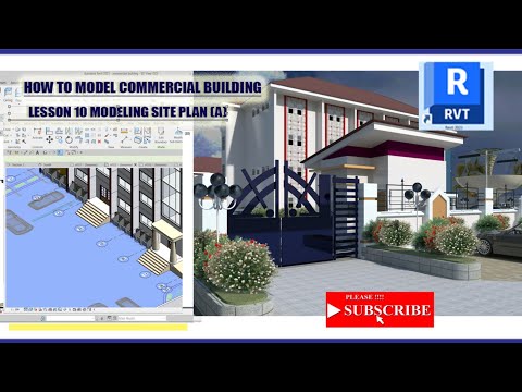 How to model Commercial Building in revit 2023 lesson 11 Modelling site plan (a)