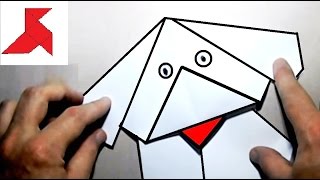 Как сделать оригами СОБАКУ из бумаги А4 своими руками?
