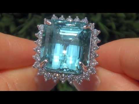Aquamarine & Diamond Ring