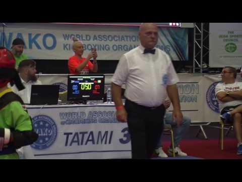 Nathan Kelly v Daniel Nortje WAKO Junior and Cadet World Championships 2016