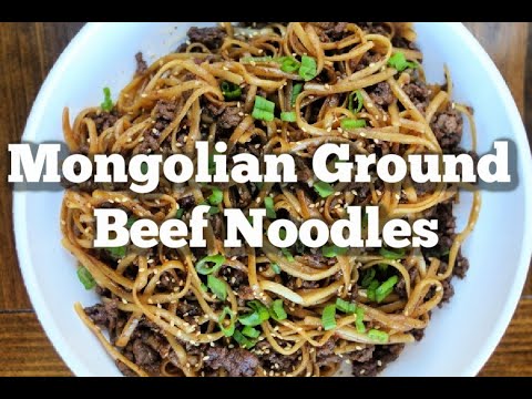 Mongolian ground beef noodles