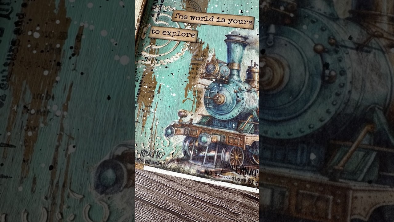 steampunk themed | wax resist technique | art journal