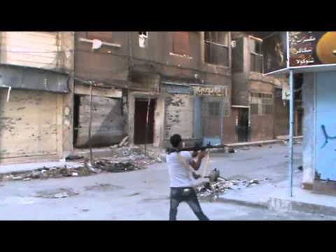 استهداف تجمعات قوات النظام على حاجز مركز الحكمة في حي التضامن في مدينة دمشق بواسطة قاذف آر بي جي من قبل كتيبة شهداء الرحمن