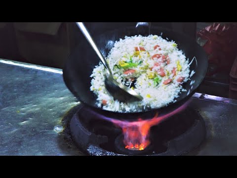 Chinese Street Food -Best Egg Fried Rice, Fried Noodles，Chinese Burger Roujiamo