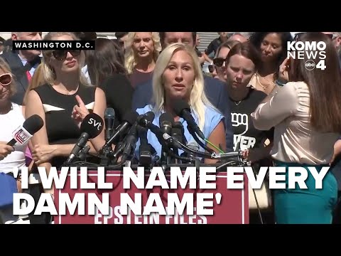 'I'll say every damn name': Marjorie Taylor Green advocates for Epstein victims during rally
