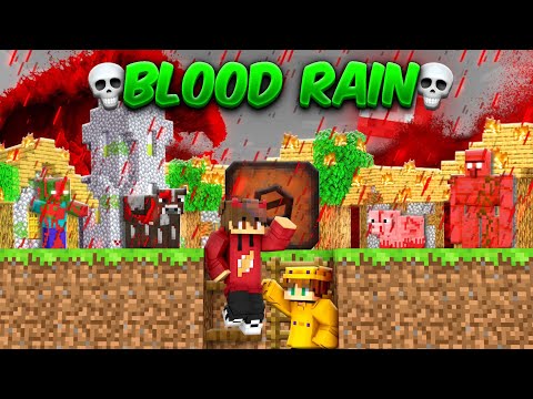 Mr. Rishi - We Created Bunker to Survive BLOOD RAIN in Minecraft!